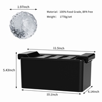 Premium nouveau fabricant de boules de glace en diamant pour Cocktail grand 2 pouces Silicone à fusion lente 8 cavités moule à boules de glace transparent