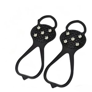 Crampones de Goma para Zapatos, Antideslizantes, con 5 Púas, para Nieve y Hielo, para Escalar en Hielo al Aire Libre, para Adultos y Niños - Product Image 1
