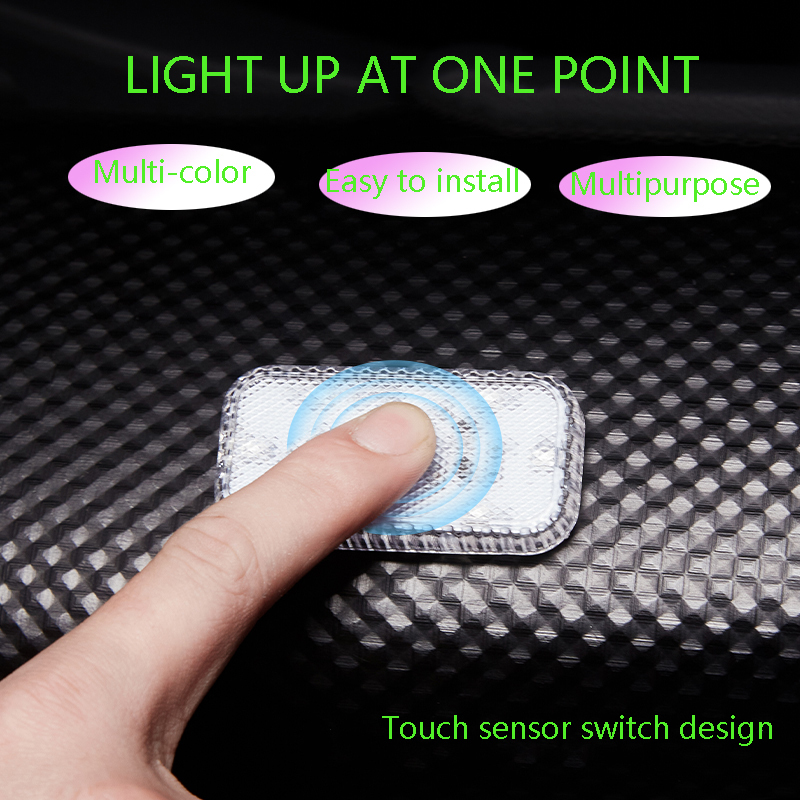 Mini LED Auto Roof Ceiling Reading Lamp Wireless Car Interior Lighting USB Charging Touch Control Door Foot Trunk Storage ABS
