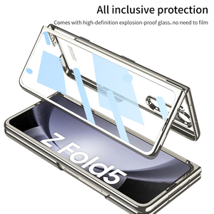 Fundas transparentes para teléfonos móviles GKK para Samsung Galaxy Z Fold5 con ranura para bolígrafo y diseño Pantom de vidrio frontal - Product Image 6