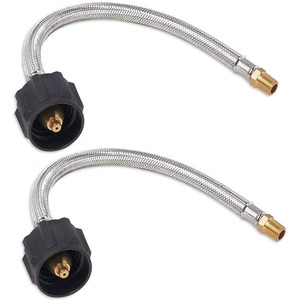 Manguera de propano trenzada de acero inoxidable, 15 pulgadas, rosca macho NPT de 1/4 para aparatos de gas, uso doméstico, duradera - Product Image 2