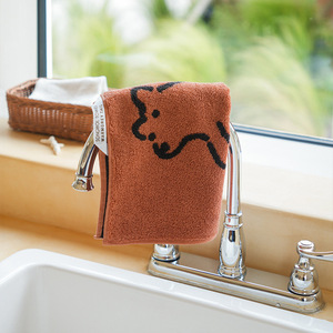 Serviette carrée en coton pur style dessin animé Jacquard 34x34 cm, épaisse, douce, absorbante, pour la maison, serviette de bain pour les mains - Product Image 3