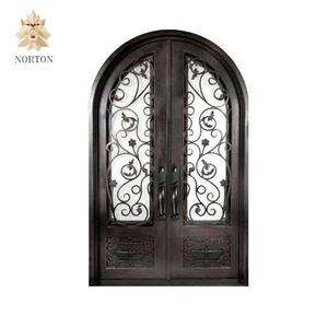 Modern Home Use Wrought Iron Entrance <strong>Door</strong> Beautiful Modern Cast Iron Gate Design NTIRG-004Y - Product Image 2