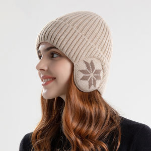 Bonnet d'hiver chaud pour le cyclisme, doublure en peluche épaisse, tricot côtelé, bonnet de ski avec cache-oreilles - Product Image 6
