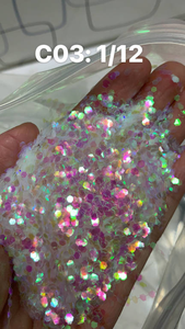C03 Super blanc paillettes en vrac diamant poussière paillettes pour artisanat cosmétique visage brillant Nail Art irisé Extra - Product Image 3