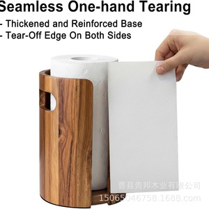 Solid Wood <b>Paper</b> Holder Cylindrical Countertop Splash Protection <b>Kitchen</b> Bathroom - Product Image 3