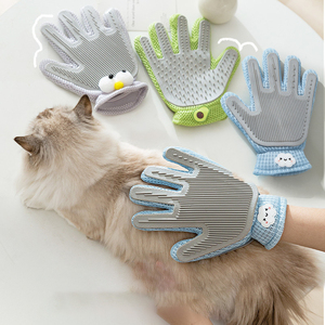 Sikat penghilang bulu hewan peliharaan silikon lipat ramah lingkungan bahan ABS sisir pijat mandi anjing untuk suplemen sampo kucing kucing - Product Image 2