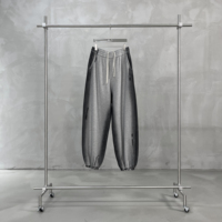 Pantalon de jogging pour homme 400g en coton pur épais, coupe ample, taille mi-basse, effet graffiti et délavé, style streetwear
