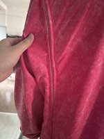 Veste à capuche oversize unie en coton pur épais, style vintage délavé, design ultra-moderne, avec fermeture éclair