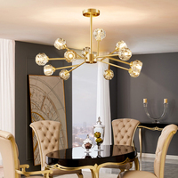 Lustre suspendu décoratif de luxe en fer et verre à LED, doré, chambre à coucher, salon, moderne, plafonniers
