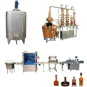 Industrial Alcohol Vodka Brandy Distillation Equipment Brandy Filling Labeling Machine Production Line