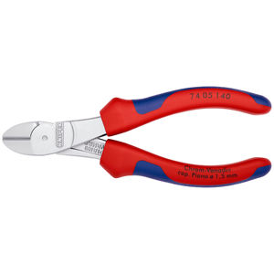 KNIPEX 74 05 140 Coupe-fil diagonale robuste avec poignées multi-composants chromées 140 mm - Product Image 1