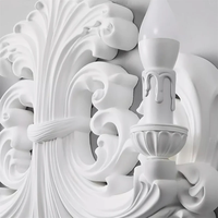 Simig Lighting Midcentury Luxury Baroque Style Cone Plâtre blanc Ekena Plâtre Applique murale