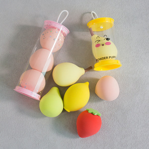 Esponja de Belleza Facial con <span class=keywords><strong>Forma</strong></span> de Fruta (Durazno, Aguacate, Mango, Limón) de Poliuretano Hidrófilo, Doble Uso, Húmeda y Seca, Aplicador de Polvo - Product Image 2