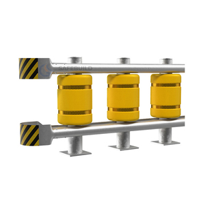 Rotating Stainless Steel Metal EVA PU Highway Roller Crash Barrier Energy Absorbing Guardrail System Diamond Grade Reflective - Product Image 1