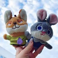 Porte-clés en peluche mignon de la lapine Judy, motif en relief, super doux, rembourrage en coton PP, anti-stress, cadeau d'anniversaire