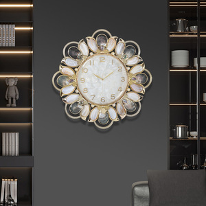 European Style Light Luxury Wall <b>Clock</b> Round Silent <b>Battery</b> Powered Living Room Home Decoration - Product Image 2