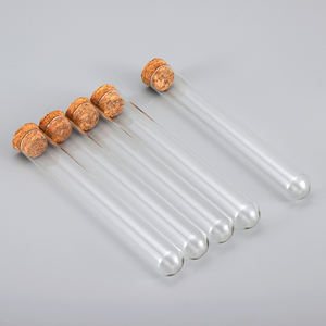 Fabricantes fornecimento directo transparente boca plana redondo fundo borosilicato tubo de ensaio pode ser equipado com cortiça - Product Image 1