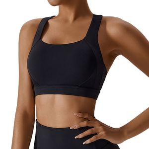 Femmes mince haute élastique doux dos croix sport soutien-gorge à bretelles rembourré athlétique haut d'entraînement sport soutien-gorge Fitness femmes Yoga porter - Product Image 5