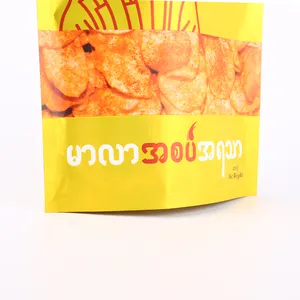 50g 100g sacchetto di plastica personalizzato Stand up cerniera a prova di umidità patate Durian Banana Chips sacchetti per imballaggio