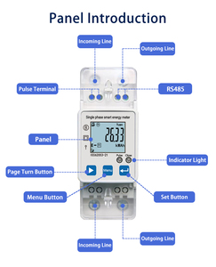 WIFI Mobile APPリアルタイムモニタリングマルチレート課金シングルフェーズ多機能DINレールメーター - Product Image 3