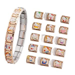 Hello Kitty Stainless Steel Modular Bracelet With Interchangeable Charms For Women And Girls Gift Jewelry Accessory - Product Image 3