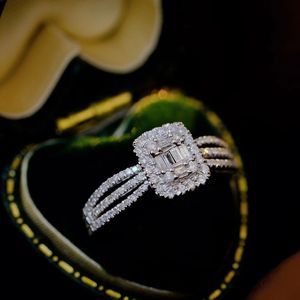 Xinfly Women's 18K Solid <b>Gold</b> Wedding <b>Ring</b> 0.5CT Diamond <b>Set</b> with Classic Baguette for Engagement or Party - Product Image 4