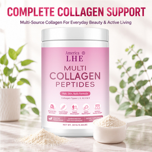 Poudre de peptides de collagène multi-types I, II, III, V, X avec vitamine C, soutient la peau, les cheveux et les ongles, poudre de collagène - Product Image 2