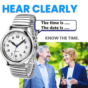 Reloj <span class=keywords><strong>de</strong></span> pulsera parlante atómico unisex <span class=keywords><strong>de</strong></span> alta calidad con números grandes para personas con discapacidad visual o <span class=keywords><strong>ciegos</strong></span> o ancianos - Product Image 4
