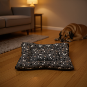 Set di Tre Pezzi di Alta Gamma per Cuccia per Cani in Cotone Spesso, Fondo Grigio con Elegante Design a Testa di Cane per Letti di Lusso per Animali Domestici - Product Image 3