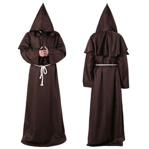 Disfraz de Bruja de Halloween, Túnica de Monje, Sotana, Ropa para Hombre y Mujer, Disfraz Medieval Renacentista de Sacerdote, 4ourcostumes - Product Image 4