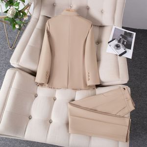 Women's Suit Set Khaki Polyester Formal Spring Full Sleeve Anti-Wrinkle Work Uniform - Product Image 4
