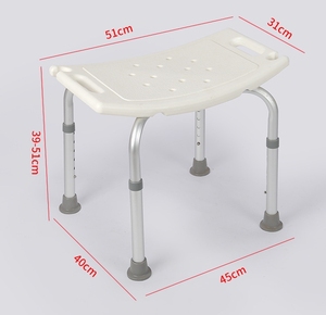 <span class=keywords><strong>Silla</strong></span> de Ducha Antideslizante con Certificación CE ISO para Personas Mayores - Banco de Baño Médico con Altura Ajustable y Orificios de Drenaje - Product Image 3