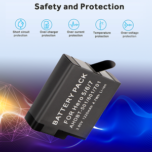 Batería de repuesto recargable para <span class=keywords><strong>GoPro</strong></span> 7 <span class=keywords><strong>6</strong></span> 5, batería de litio de decodificación completa con capacidad estándar - Product Image 2