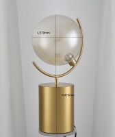 Lampe de table électrique moderne en métal doré, globe contemporain de luxe, lumière LED blanc chaud, décoration intérieure, petit interrupteur de commande, intensité réglable