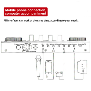 Lite Live Sound Card Audio <strong>Interface</strong> Music External Condenser Microphone <strong>Recording</strong> Sound Card for <strong>Pc</strong> Recorder Computer Studio - Product Image 5