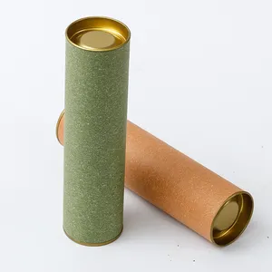 Cardboard Food Grade Recycled Eco Friendly Material High Quality Round Cylinder Tea Packaging Mailing Kraft Paper Tube