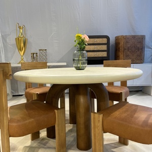 Nouvelle innovation : table de salle à manger avec plateau en ciment et pieds en fibre de verre, décoration pour banquet - Product Image 4