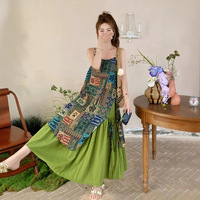 Robe midi sans bretelles pour femme, style bohème, en tricot ajouré, sans manches, 100% coton, coupe trapèze, écologique, pour les vacances à la plage, décontractée pour l'été