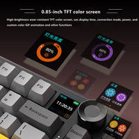 AJAZZ AK820 MAX PLUS saklar sunyi, papan ketik mekanis tiga mode dengan layar RGB DIY (edisi PC)