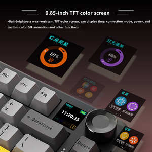 AJAZZ AK820 MAX PLUS Silent Switch (Factory Orange-White Theme) Tri-mode with Screen RGB <b>DIY</b> Mechanical <b>Keyboard</b> (PC Edition) - Product Image 3
