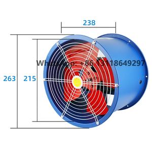 Ventilador Axial Industrial Monofásico de 120W 220V para <span class=keywords><strong>Conductos</strong></span> de Extracción, Ventilador de Alta Potencia para Extracción de Humo en Cocinas - Product Image 6
