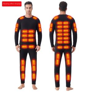 Completo Intimo Termico Riscaldato <span class=keywords><strong>Invernale</strong></span> a 42 Zone, Pantaloni Imbottiti per <span class=keywords><strong>Uomo</strong></span> e Donna, Abbigliamento Calzamaglia Taglie Forti - Product Image 2