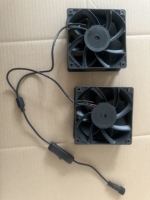 Ventilateur étanche 12038 12V DC double ventilateur 2 en 1, ventilateur de ventilation avec connecteur DC5521, alimenté par énergie solaire, pour abri de jardin et poulailler