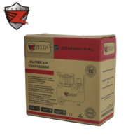 Compresseur d'air portable silencieux sans huile Zelda ZD12001-24L 220V 8 bars à moteur à piston refroidi par air, personnalisable OEM
