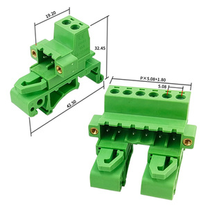 Connecteur de borne sans soudure à montage sur <span class=keywords><strong>rail</strong></span> <span class=keywords><strong>DIN</strong></span>, pas de 5,08 mm, avec bride pour <span class=keywords><strong>rail</strong></span> <span class=keywords><strong>DIN</strong></span> de 35 mm, connexion sans outil - Product Image 2