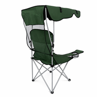 Chaise à baldaquin pliable d'extérieur moderne en fer Hangrui avec porte-gobelet de protection solaire et accoudoirs rembourrés pour les parcs de camping et les restaurants