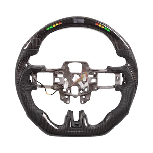 Volante de Fibra de Carbono Real de Carreras con Luz LED de Cambio para <span class=keywords><strong>Ford</strong></span> <span class=keywords><strong>Mustang</strong></span> <span class=keywords><strong>GT</strong></span> 2015 2016 2017 2018 2019-2022 - Product Image 1