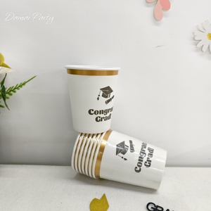 DAMAI Graduation Decoration 2026 Black Graduation Cap Plate with Congraduation <b>Disposable</b> <b>Tableware</b> Paper Cups Napkins - Product Image 4