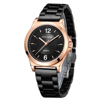 Mini Focus 0308L Montre-bracelet pour femmes en or rose à quartz en acier inoxydable Montre de luxe pour femmes